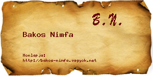 Bakos Nimfa névjegykártya